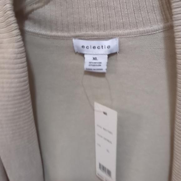 🆕Eclectic Studios 🤎Cardigan XL Draped Open Front Knit 3/4 Sleeve Sweater NWT - Picture 6 of 9